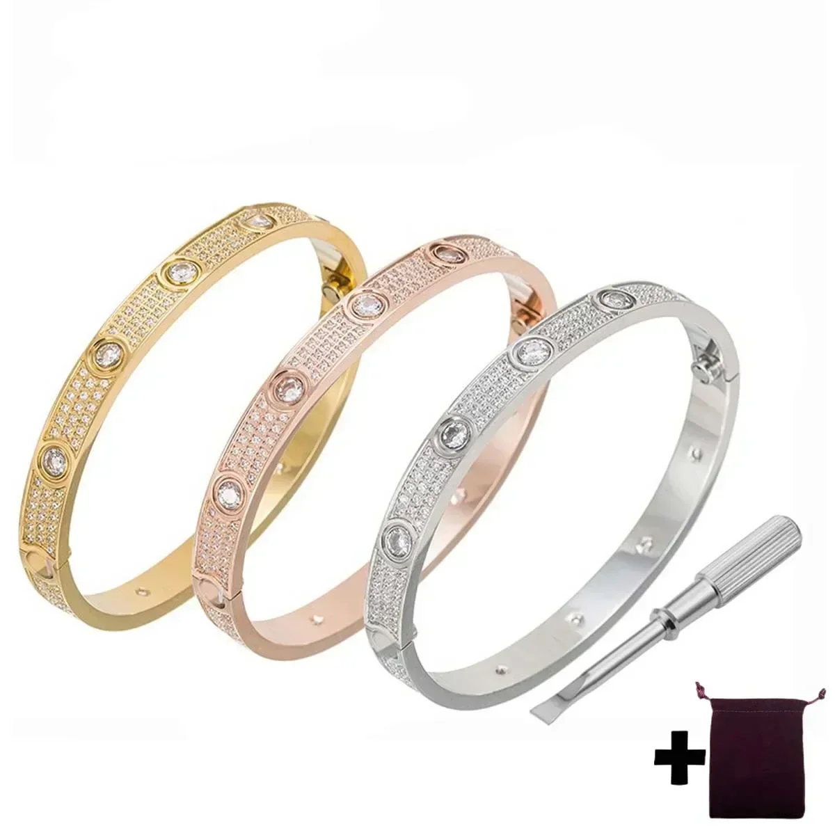 

2025 Elegant and Fashionable High end Luxury Exquisite Full Diamond Boutique Bracelet Suitable for Various Occasions