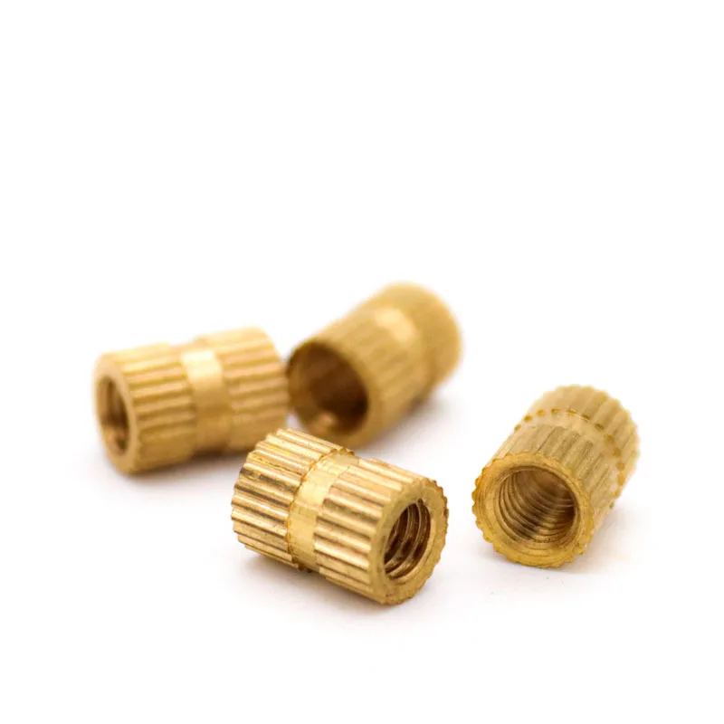 5/10/25/50pcs M1.6 M2 M2.5 M3 M4 M5 M6 M8 M10 Solid Brass Pure Copper Thread Injection Molding Knurl Embedded Insert Nut Nutsert