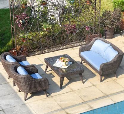 Outdoor Furniture Wicker PE Rattan Sets Garden Leisure Lounge Sofa Chair Set