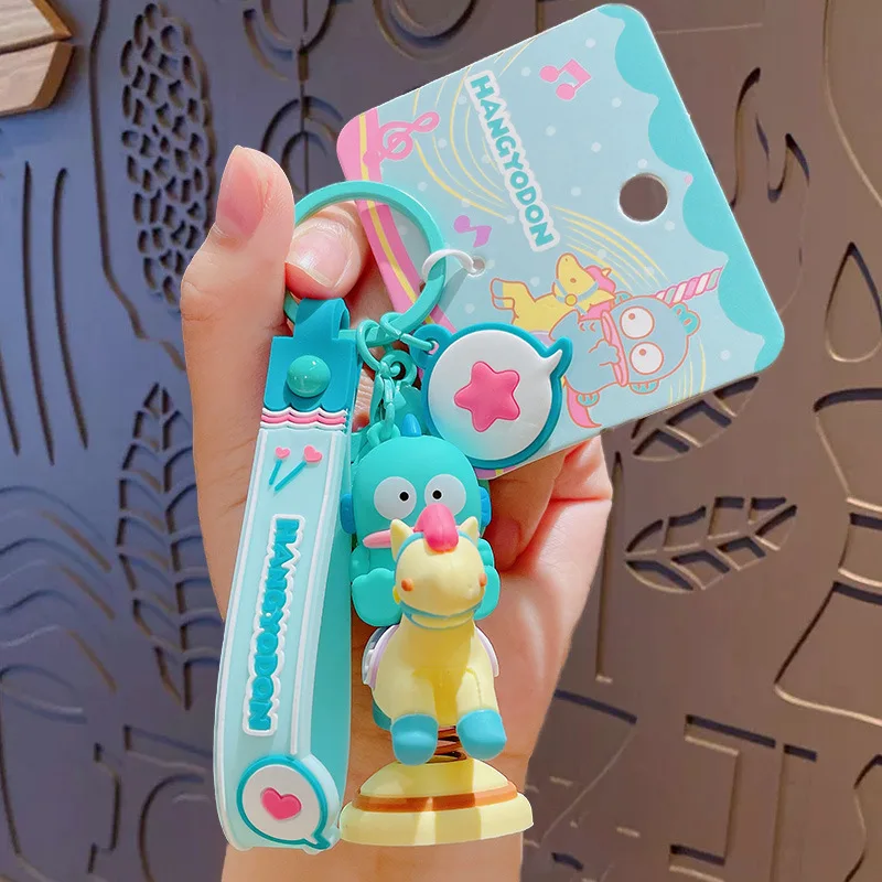 Kawaii الكرتون سانريو Hangyodon الحصان المفاتيح لطيف الأجهزة الطرفية على ظهره قلادة زوجين اكسسوارات مهرجان الهدايا الإبداعية