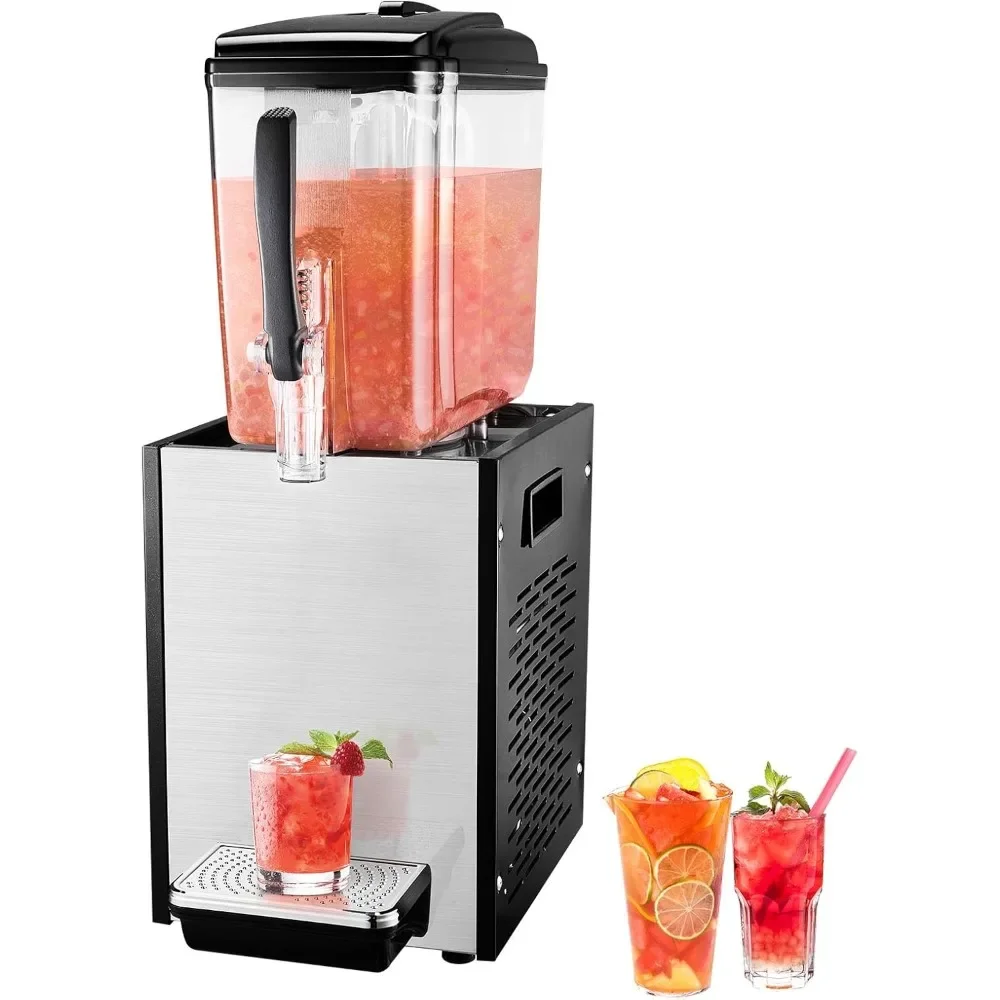 

commercial beverage dispenser, 12 l / 12.7 qt juice dispenser, 246w 304 stainless steel food grade ice tea drink machine with 4