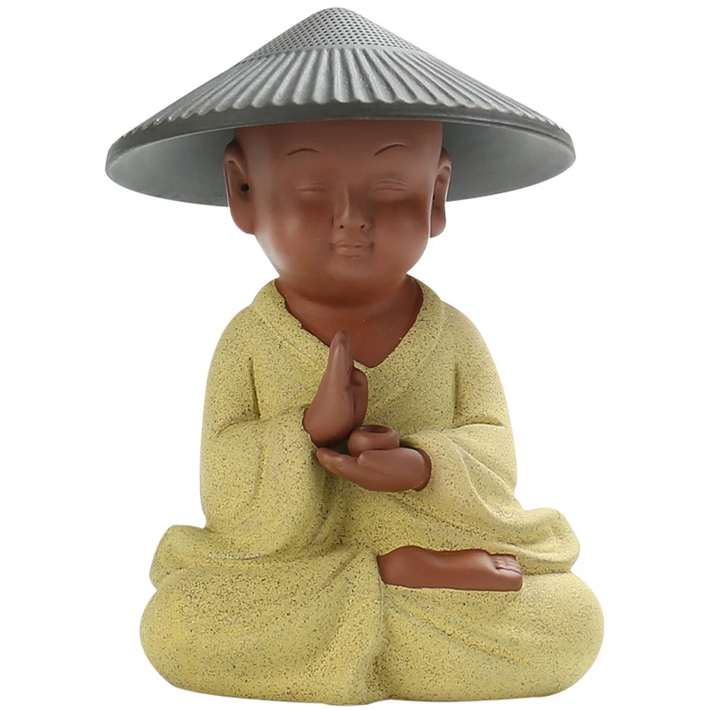 

Monk Shape Tea Pet Ceramic Small Tea Filter Practical Tearoom Decorative Infuser Ornament Ceramic Monk Figurine