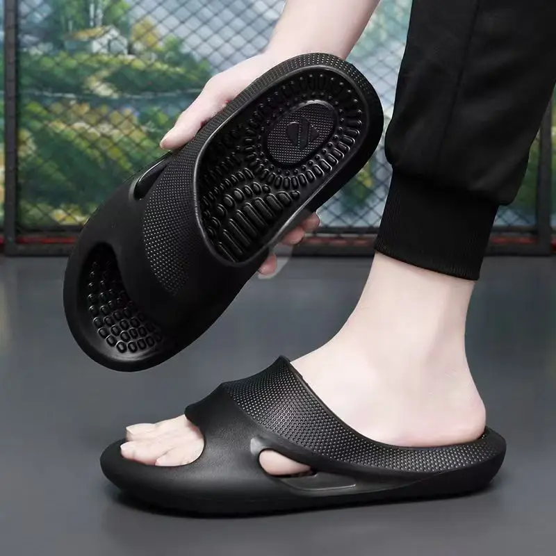 

Men's Summer New Elderly Foot Massage Slippers Soft sole Non slip Anti Odor Open Toe Unisex Home Slipper Light Bathroom Slippers