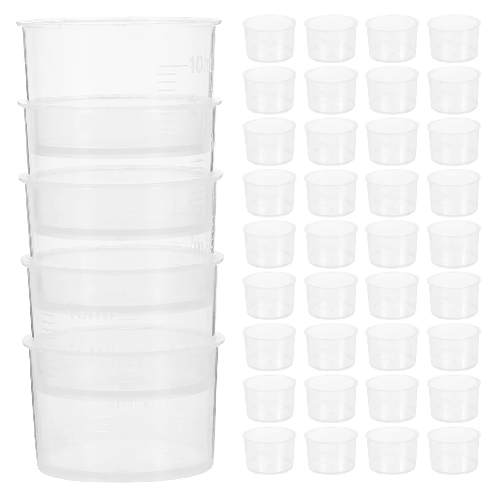 

100Pcs Clear Plastic Graduated Measuring Cup for Liquid Water Volume Measurement Reusable Science Equipment