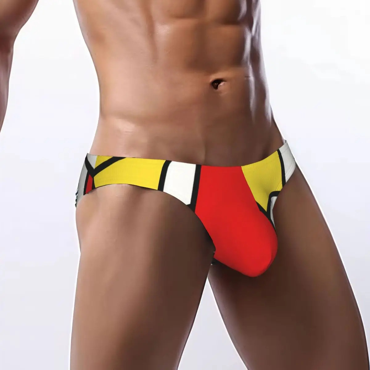 Men's Underwear Briefs Piet Mondrian Sexy Underpants Male Panties Bikini Underwear Ropa Pants