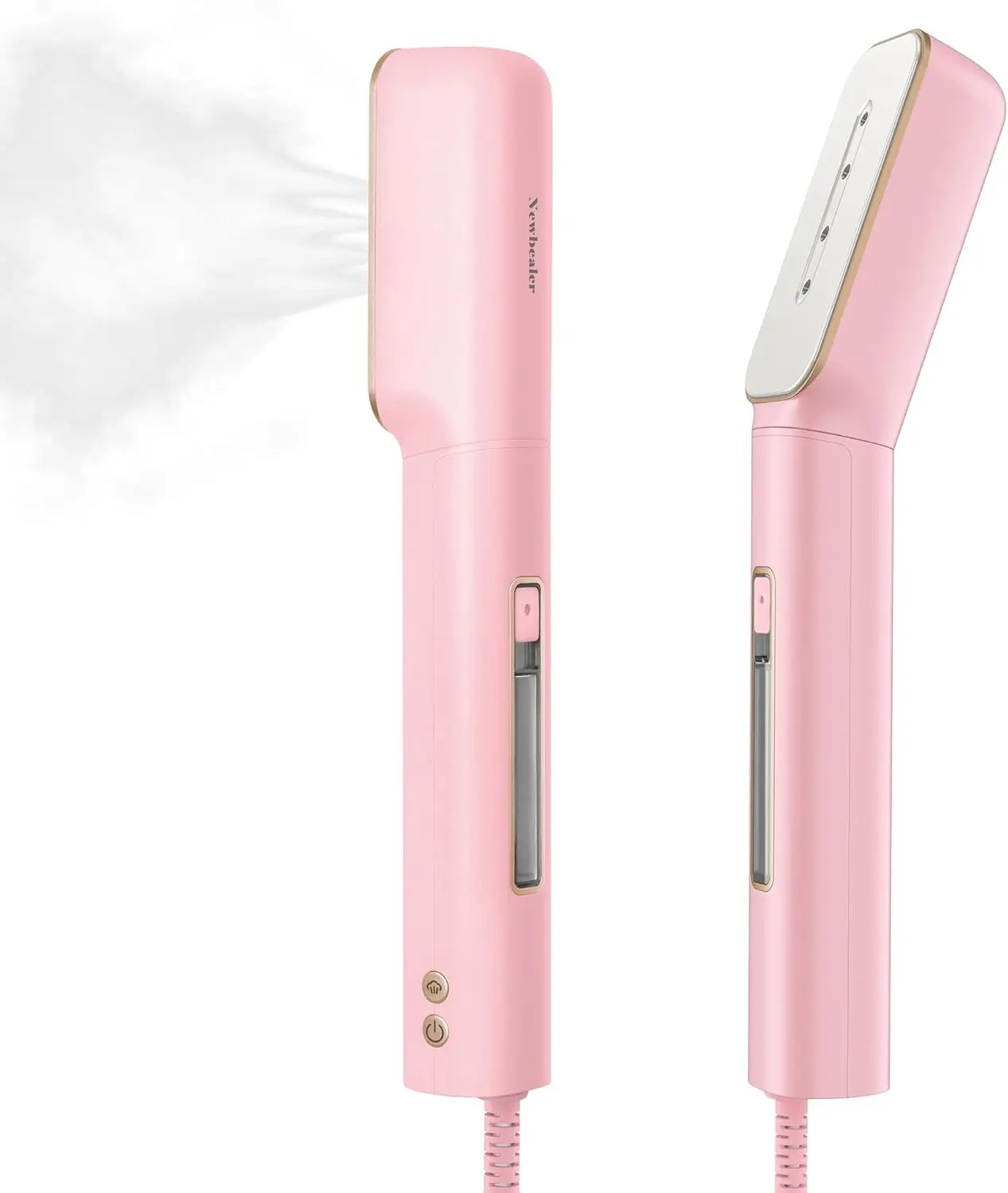 

2-in-1 Travel Iron & Steamer, 100-240V Global Voltage, Ceramic Soleplate, Auto-Off, Pink