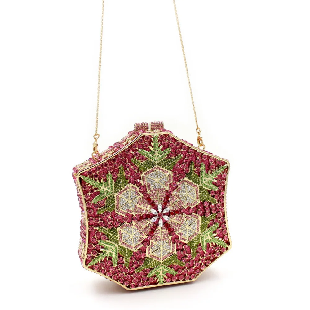 

Luxury Handbag Luxury Diamond Dinner Bag Christmas Gift Snowflake Hexagonal Women's Handbag Eveningbag Bolsos De Mujer Tendencia