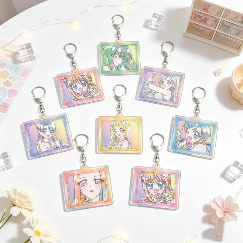 2026 Nuevo estilo Llavero colgante de acrílico Mermaid Melody Pichi Pichi Pitch 6CM Hanon Hosho/Caren/Kaito Domoto Regalo Llavero para coche