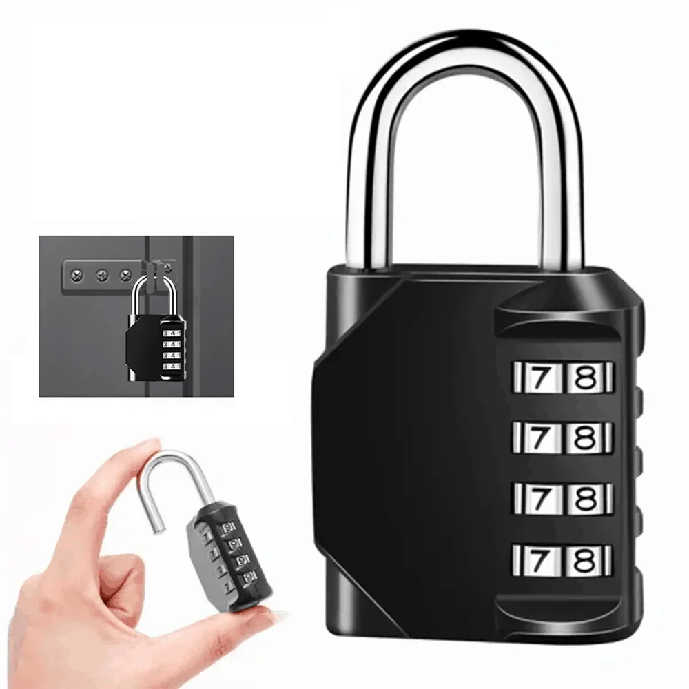Combinação de cadeado senha ao ar livre 4 dígitos manilha longa à prova dwaterproof água senha cadeado bloqueio para armário escolar cerca
