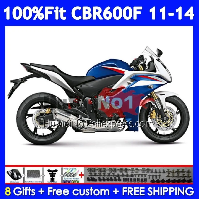 Injection For HONDA CBR600F4i CBR600F 11 12 13 14 36No.9 CBR 600 Blue white F 600F CBR600 F4i CC 2011 2012 2013 2014 Fairing