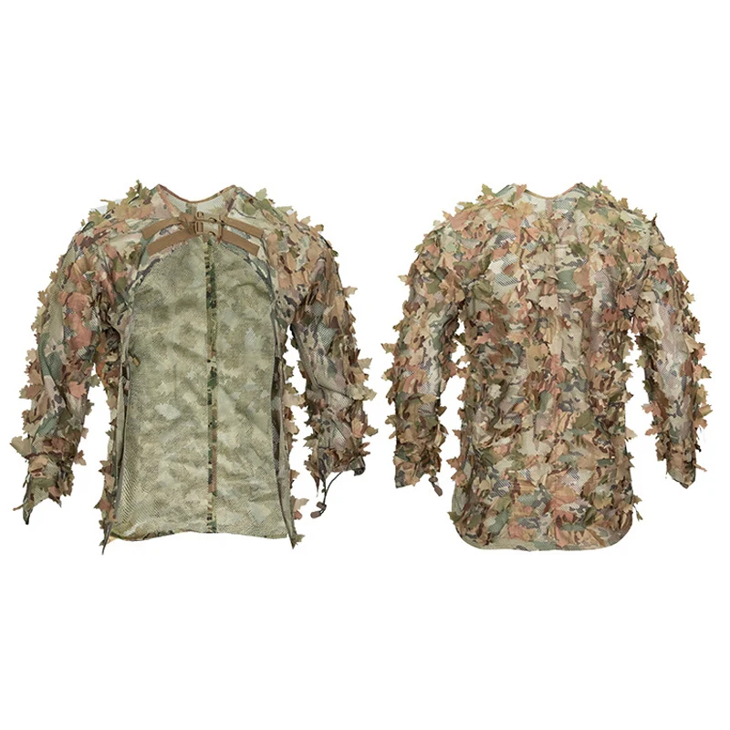 Imagem -03 - Terno Bionic Leaf Hunting Ghillie Equipamento Tático Manto de Camuflagem Uniforme de Caça Malha Respirável Tiro Airsoft Equipamento Tático