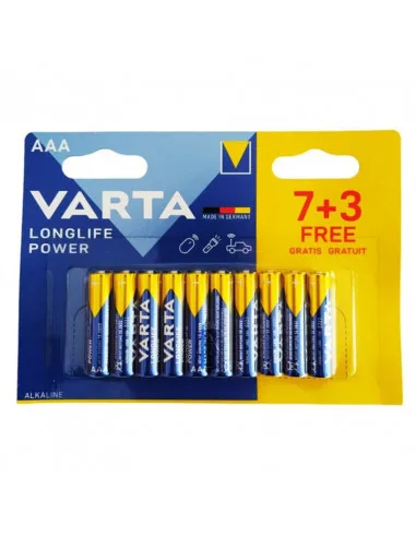 VARTA LONGLIFE POWER ALKALINE BATTERY AAA LR03 10 UNIT-- available rechargeable years up use lithium NiMH while new before capacities storage life around 6 equivalents last 9 now 2850mAh