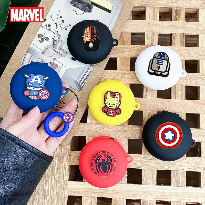 Disney Marvel Earphone Case For OPPO Enco W31 Silicone Wireless Blutooth Earbuds Charging Box Protective Cover With Lanyard