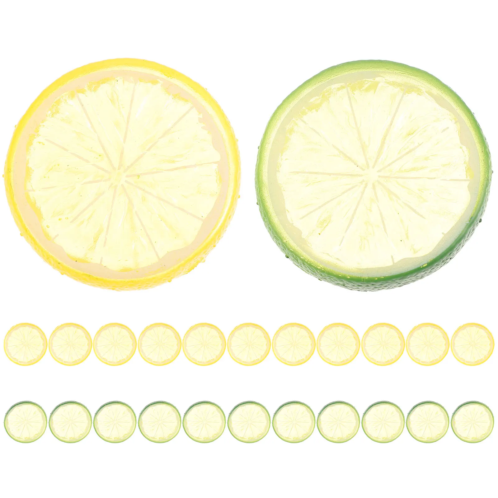 

24 Pcs Simulated Lemon Slices Artificial Fruit Decoration Fake PVC Citrus Home Kitchen Party Wedding Centerpiece Photography