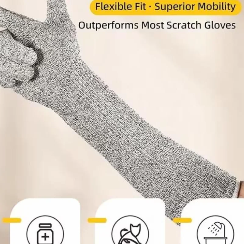 35cm Anti Gloves Pet Grooming Long Gloves Enhance Flexible Finger Design For Cat Dog Nail Trimming And Veterinary Care
