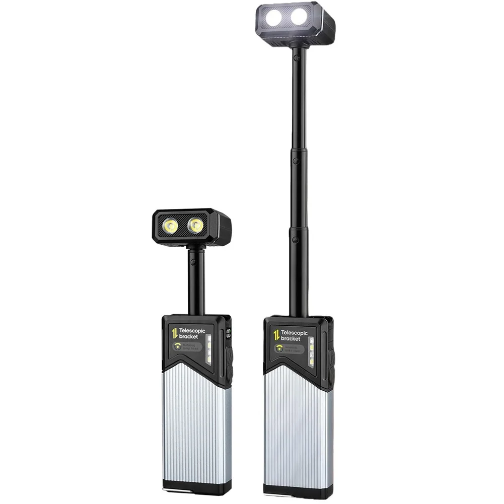Portable Telescopic Rechargeable Camping Light with Adjustable LED Position for Fishing Car Repair and Outdoor Use