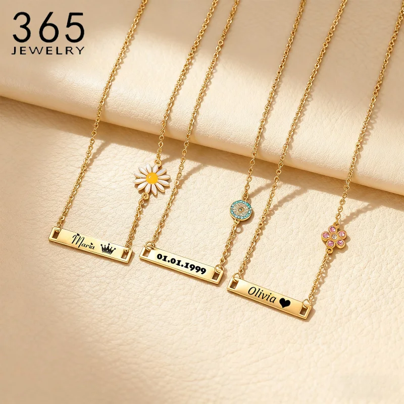 

Ожерелья с именем на заказ, стразы, капающее масло, стиль из нержавеющей стали, персонализированные выгравированные имена для женщин и девочек, рождественские подарки