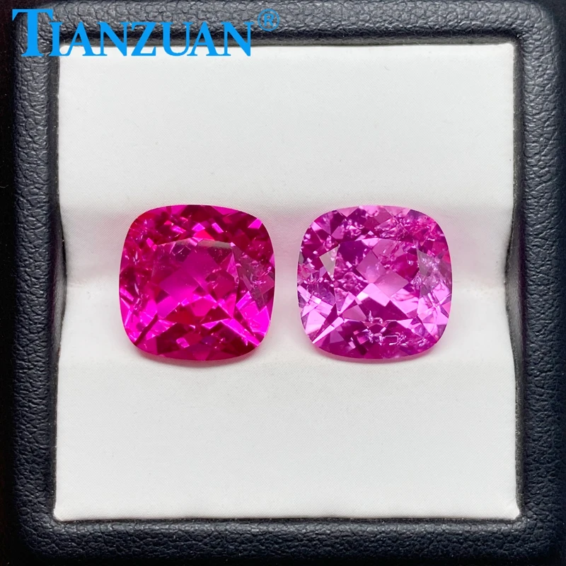 Cushion Shape Lab Grown Sapphire Pink color Natual Cut Artificial Stone with inculsions vs si clarity loose stone