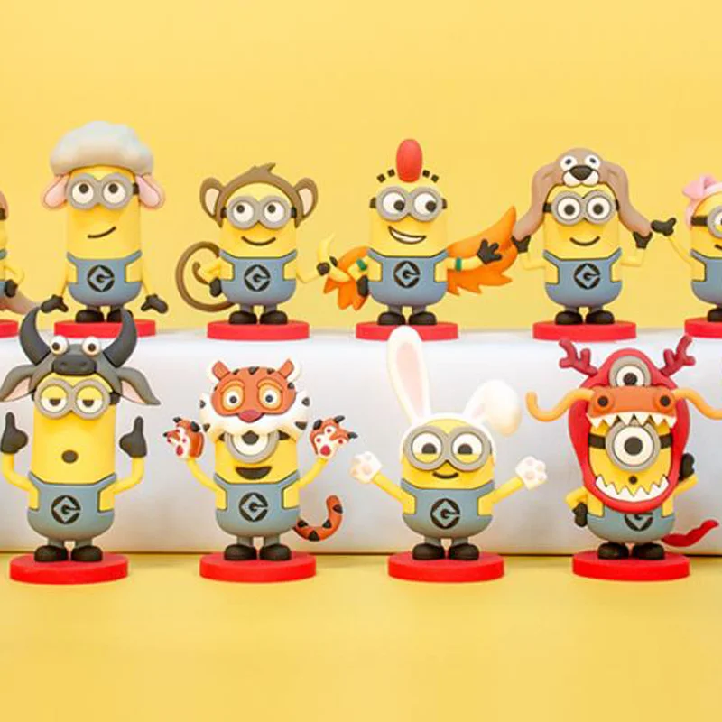 

Official Authentic Minions Zodiac Doll Cartoon Model Fun Bedroom Decorations Car Year Of The Rabbit Ornaments Children'S Toys