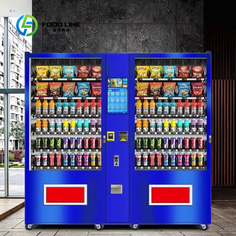 

Customized size Double Cabinet Combination Beverage and Snack Vending Machine Supplier