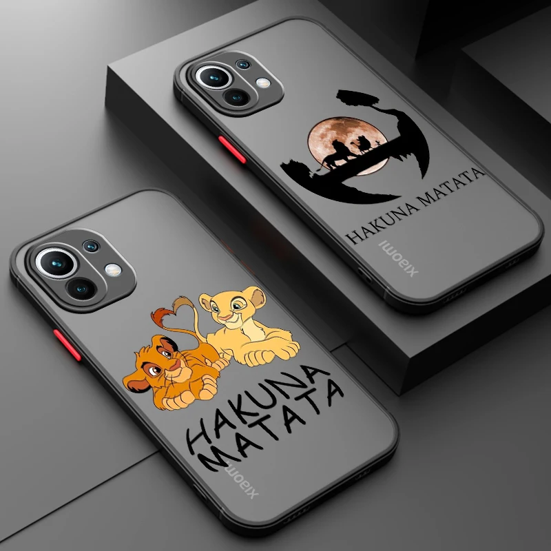 Lion King HAKUNA MATATA Frosted Translucent For Xiaomi Mi 13 12 12T 11T 11 11i 10T 10 9T Pro Lite Ultra 5G Funda Phone Case