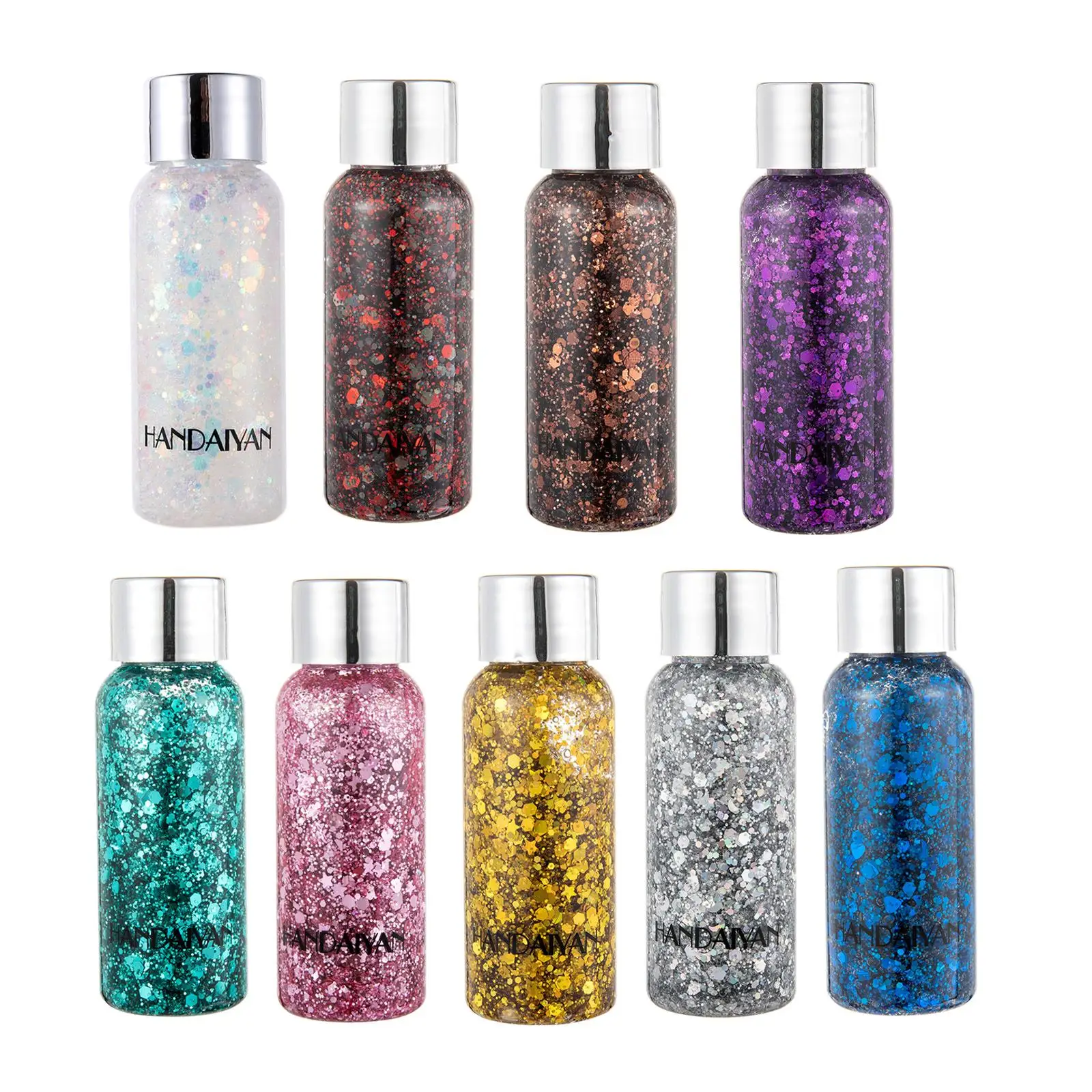 Flüssiger Glitzer Lidschatten Gel Creme Perl glanz Pailletten Pigment für Körper Haar Gesicht glänzende Creme Bühne Party Glitter Shimme v3h7