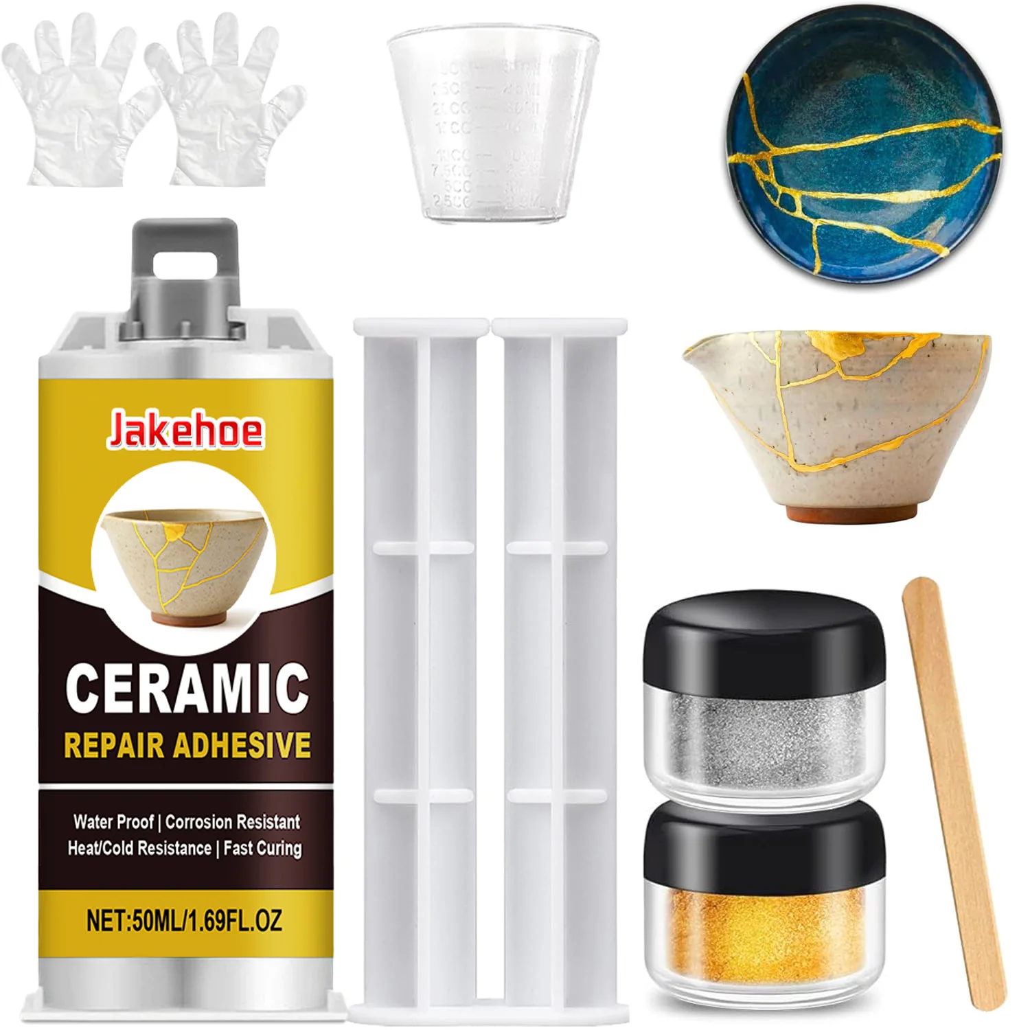 Professionelles Porzellan-Reparaturset, starker Keramikkleber für Vasen, Teller, Toiletten, wasserfeste Reparatur für Chips und Risse