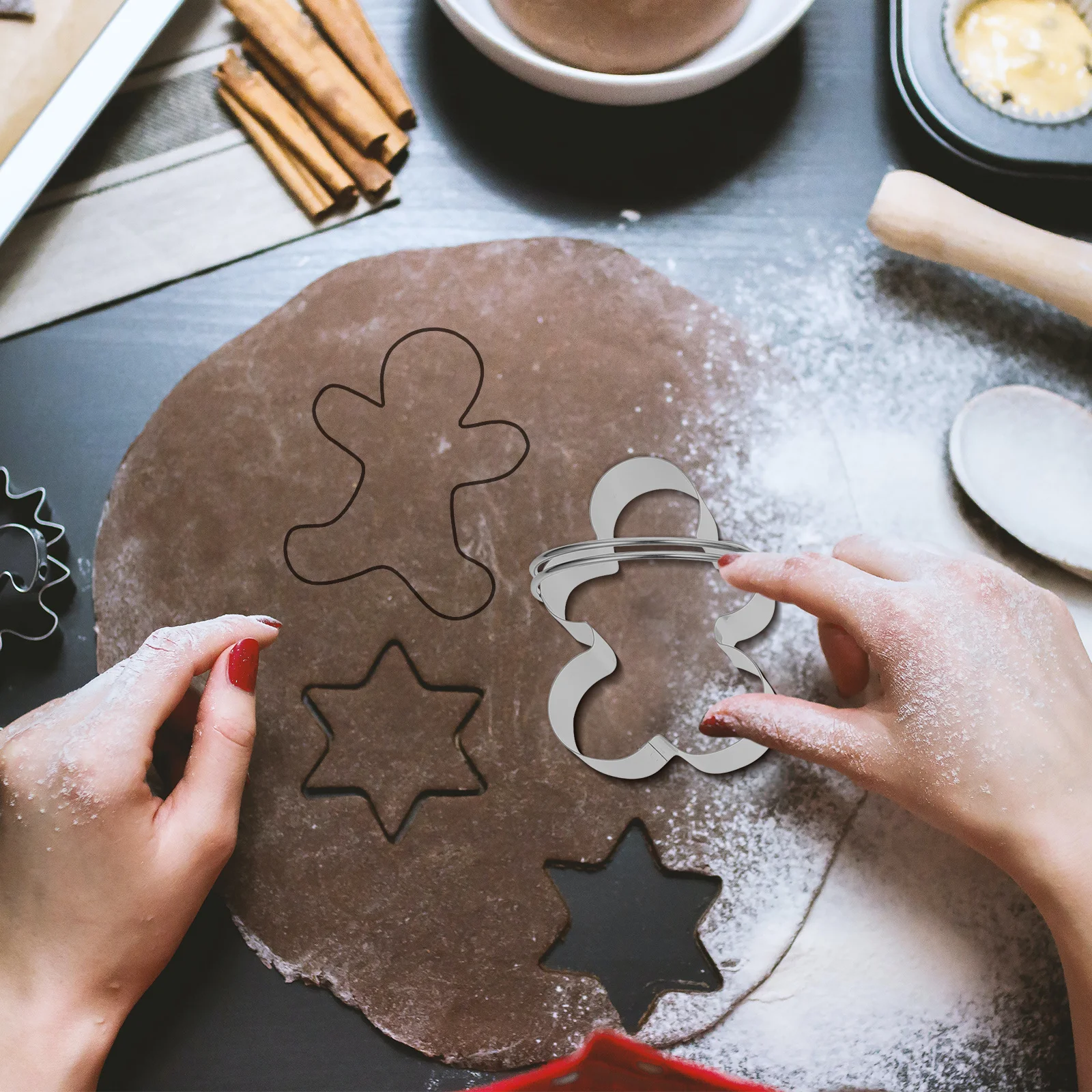 

1Set Stainless Steel Baking Molds Premium Reusable Cookie Cutters for DIY Biscuit Making Mousse Pie Fondant Craft Tools