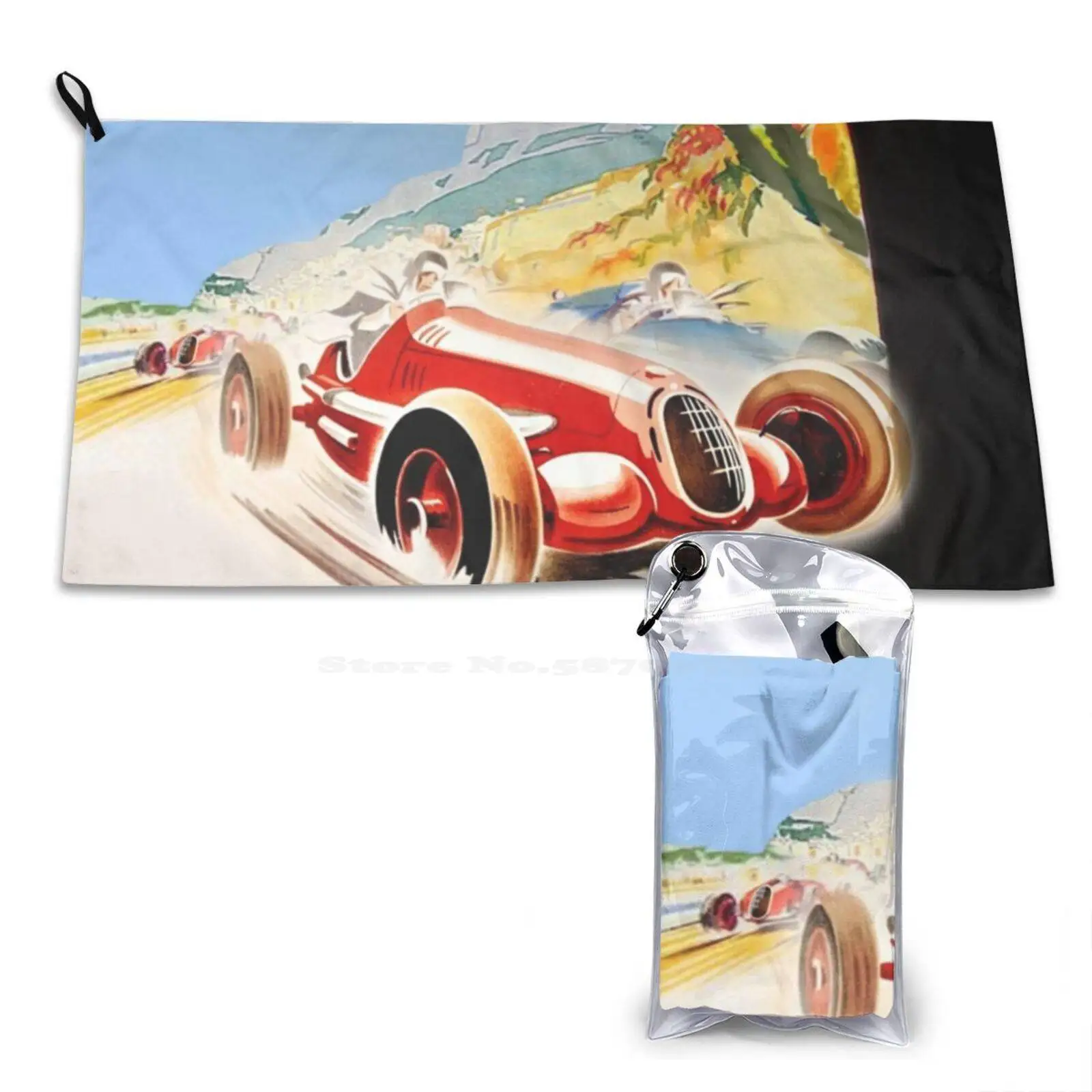 Monaco Grand Prix Soft Comfortable Bath Towel Outdoor Monaco Grand Prix Motor Racing Sports Cars Race Monte Carlo Glamour