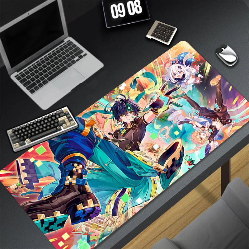 Pattern Gaming Accessories HD Mousepad Office PC Mouse Pad G-genshin Impact Kinich Keyboard Pad Desk Decoracion Anime Desk Mat