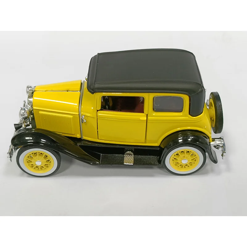 New Diecast Alloy 1/32 1930 Ford Model A Yellow Vintage Car Model  Adult Classic Collection Static Display Gift Boy Toys