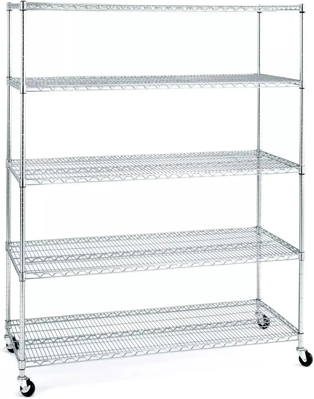 Seville Classics UltraDurable Heavy Duty NSF Solid Steel Wire Rack Storage Unit Wheels, 5-Tier Shelving, 60