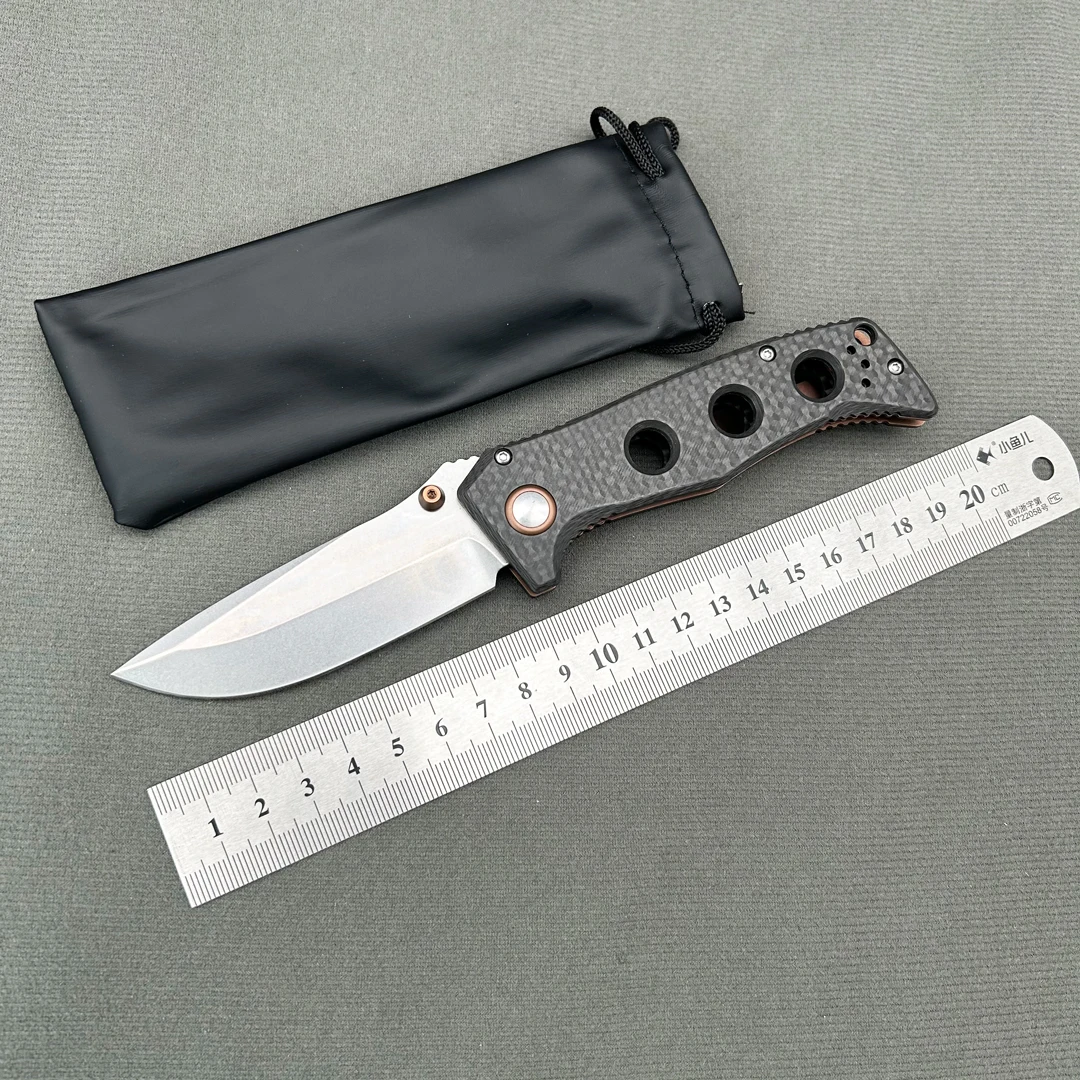 BM273-03 Adamas Folding Knife Carbon fibre  Handle Camping EDC Outdoor Hunting Survivial Portable Pocket Knives