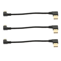 3pcs Micro Usb Cable 90 Degree Right Angle Usb A To Micro B Adapter For Charging Data Transfer Short Compact Plated