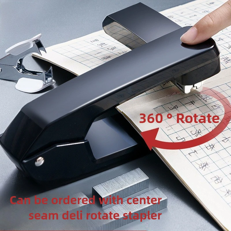 Rotating Medium Sized Stapler 24/6 Practical Manual Office School Student Notebook Spine Binding Tool