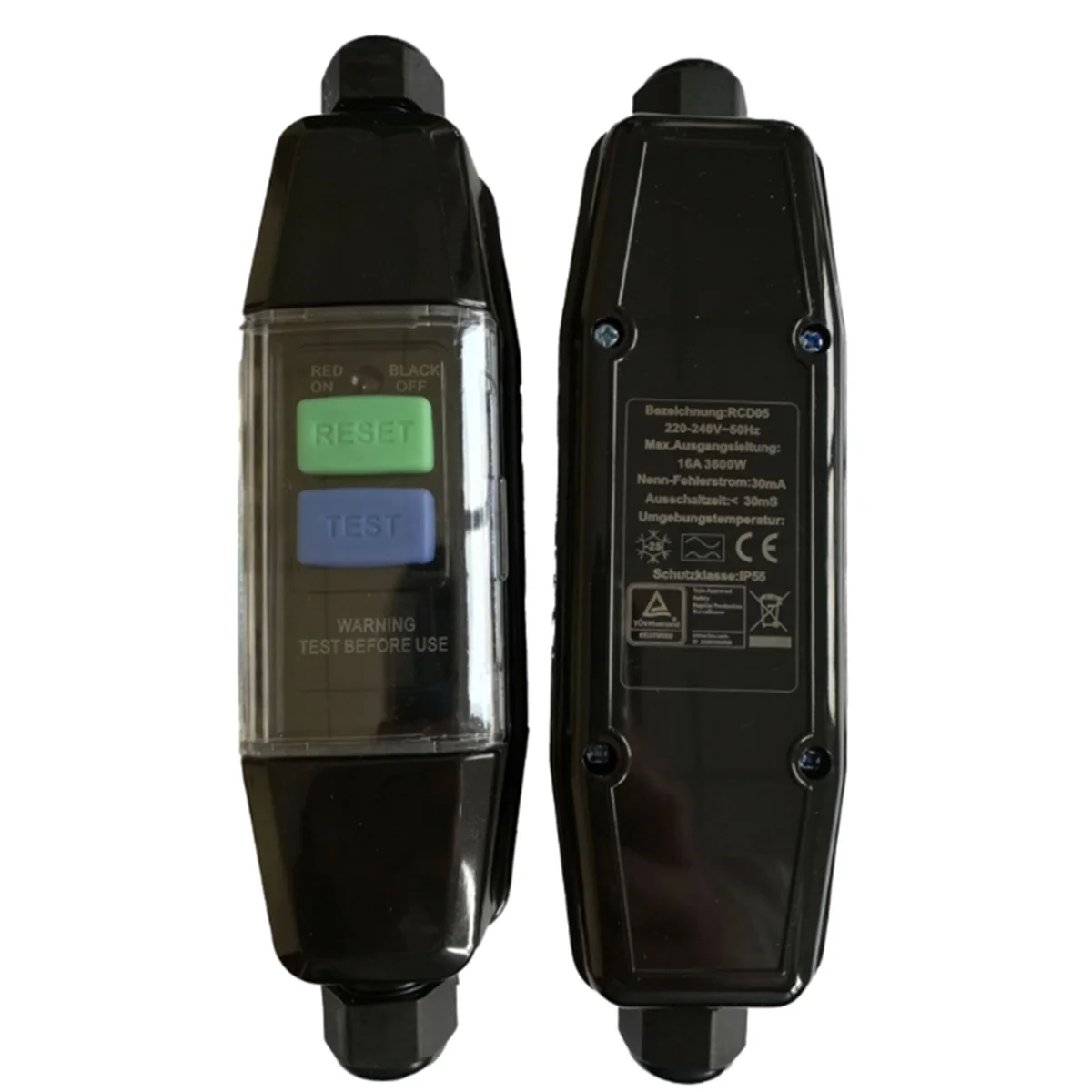 AA98 In-Line RCD Connector, PRCD Intermediate Safety Switch, Outdoor Current Protection Against , Power Tools