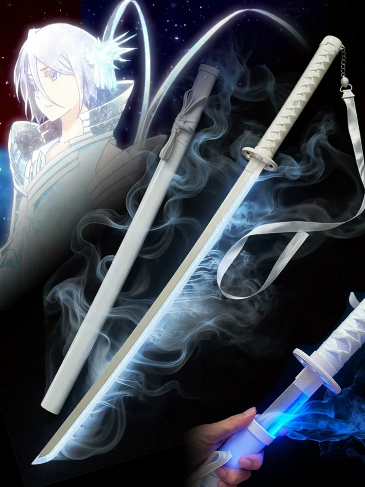 40 inch Vapour Rukia Katana Glow Fog Zwaard Anime Bleach Cosplay Echte Maat Japanse Katana Originele Samurai Led Lightsaber Cadeau - afbeelding 2