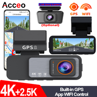 Dash Cam 4K UHD Recording Car Camera DVR Night Vision Video Recorder GPS Wi-Fi  Support Dual Lens Room 2.5K Rear View Camera