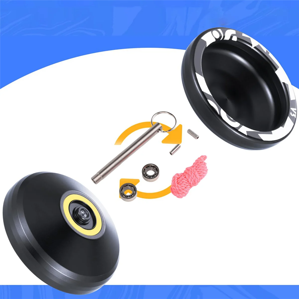 Aço inoxidável eixo rolamento removedor ferramenta, Yoyo String, 2 rolamentos Kit, incluído, KK rolamento