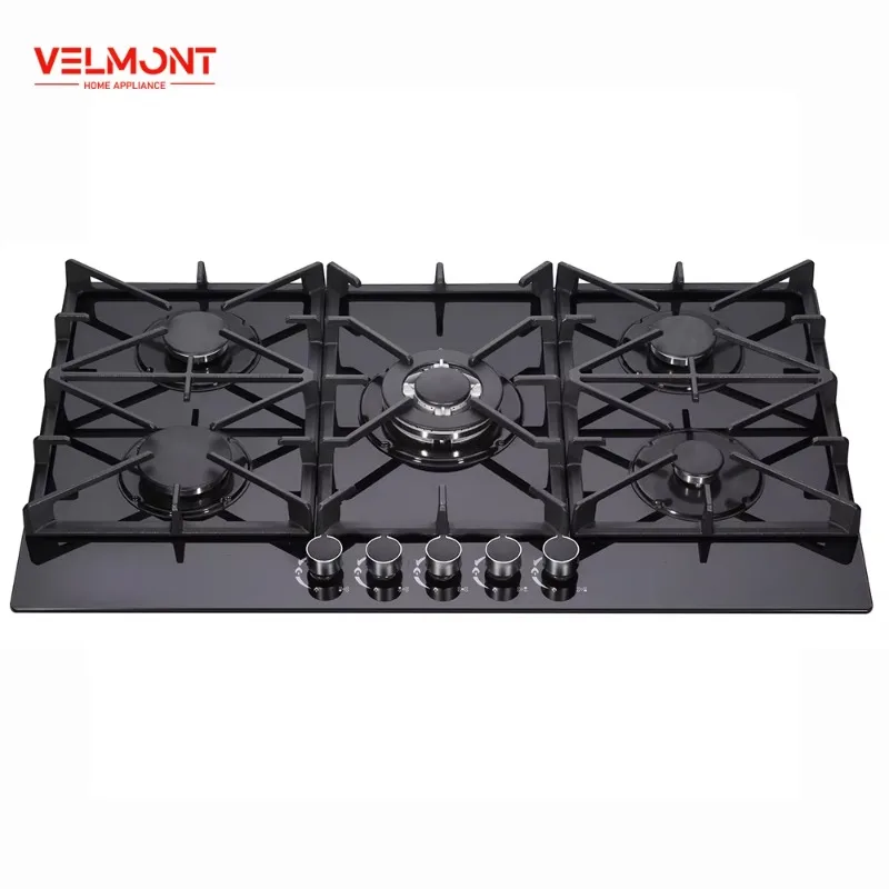 900mm Freestanding Electric Ignition Kitchen Two Electric Three Gas 5-Burner Cooker Gas Stove With Glass Panel