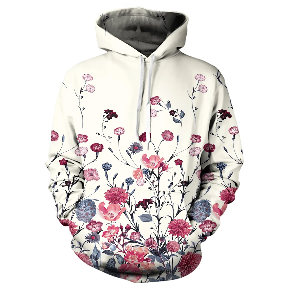 

3D printed hoodies for men/women,featuring casual with fresh flower patterns. This hoodie is perfect for those who unique style