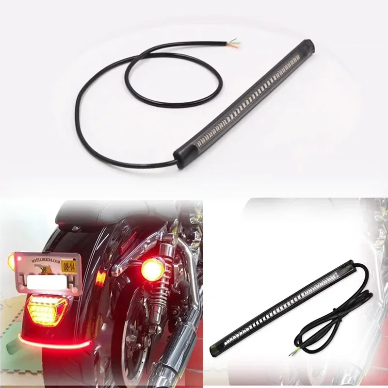 1pc  LED Motorcycle Decorative Lights Strip Light 48SMD Motorbike Tail Brake Stop Turn Signal Strip Stop Light General Fashion