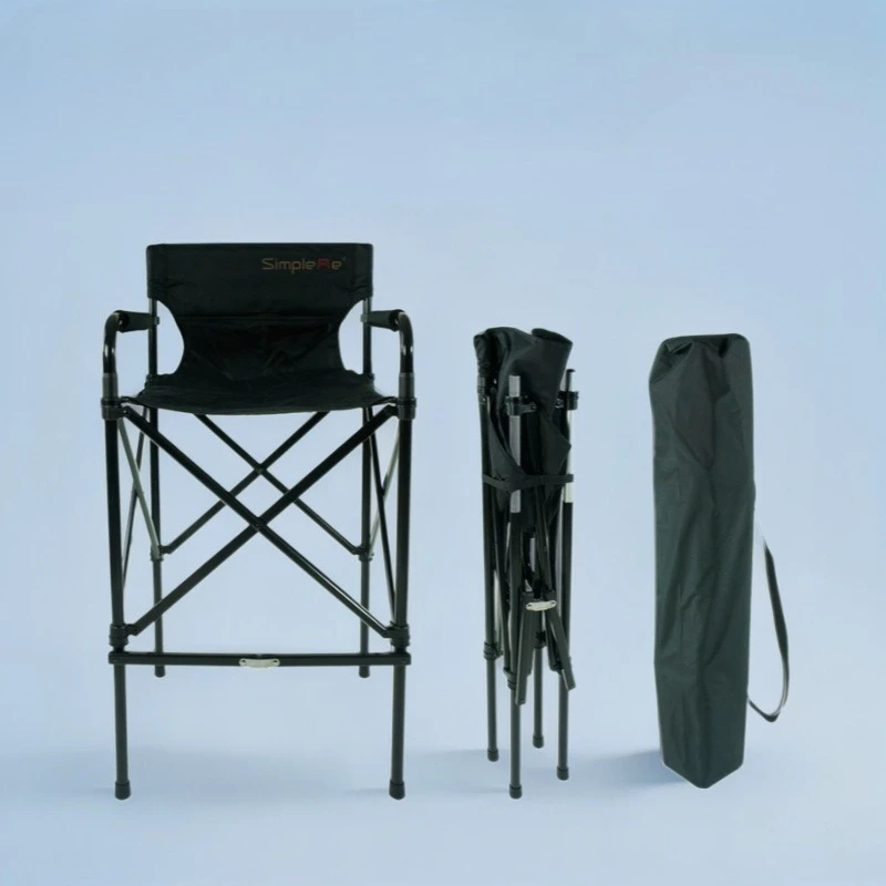 Aluminum Alloy Frame Folding Camping Chair Portable Outdoor High Stool Legs Camping Equipment Professional Picnic Stable Chair