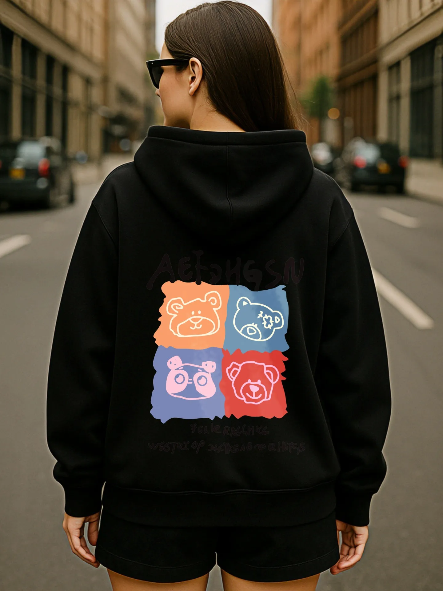 هوديي جرافيك للنساء، تصميم جمالي، طباعة جرافيك، كاجوال، قماش ناعم، ملابس يومية غير رسمية، للشباب