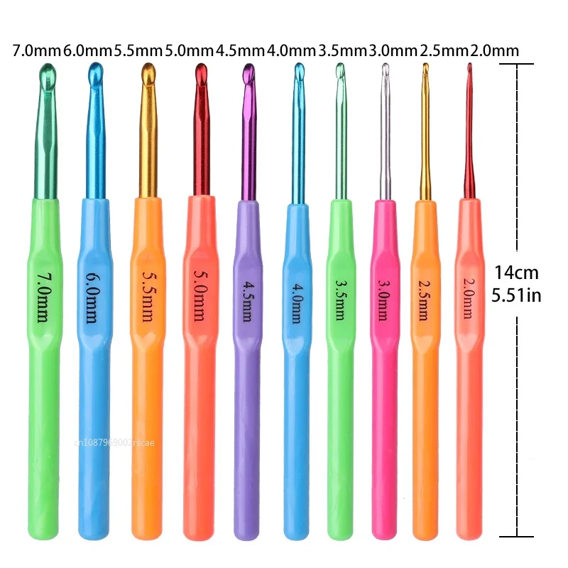 6/8/12 pçs gancho de crochê tamanho misto crochê alça macia diy conjuntos de agulhas de tricô ferramenta de costura acessórios agulhas de coser