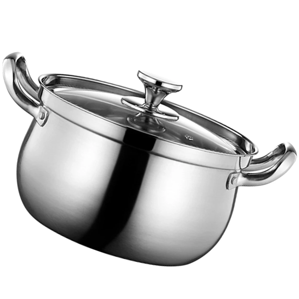 

Stainless Steel Pot Cooking Pans Milk Boiler Wear Resistant Heatproof Kitchen Utensils Stainless Steel Pot Stockpot