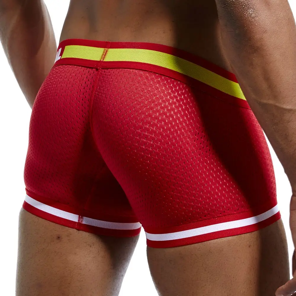 Men Underwear Boxer Boyshort Shapewear Mesh Men\'s Tuck Shorts Gym Wear Penis Pouch Cuecas Mascilinas Sexy Panties Underpants