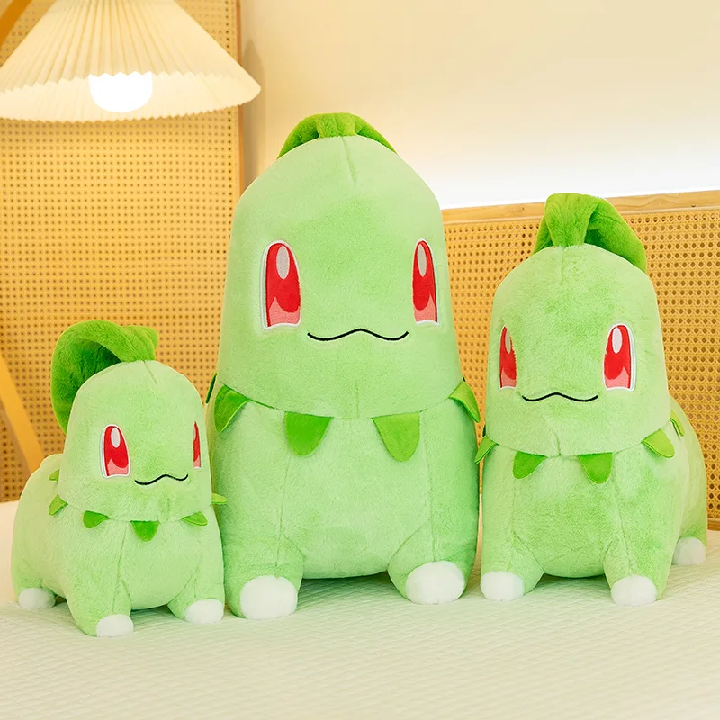 New Pokemon Kawaii Chikorita Plush Toy Stuffed Doll Anime Gift for Kids Birthday Xmas Perfect for Claw Machine Distribution