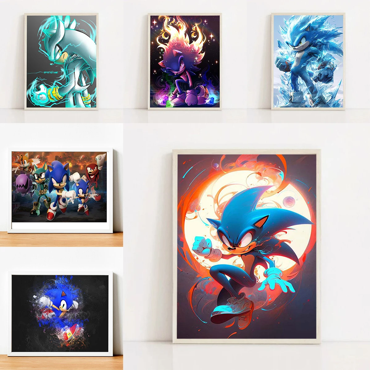 S-Sonic H-Hedgehog Art Posters for Wall Decor Home Decoration Pictures Room Wall Decororation Painting on Canvas Custom Poster