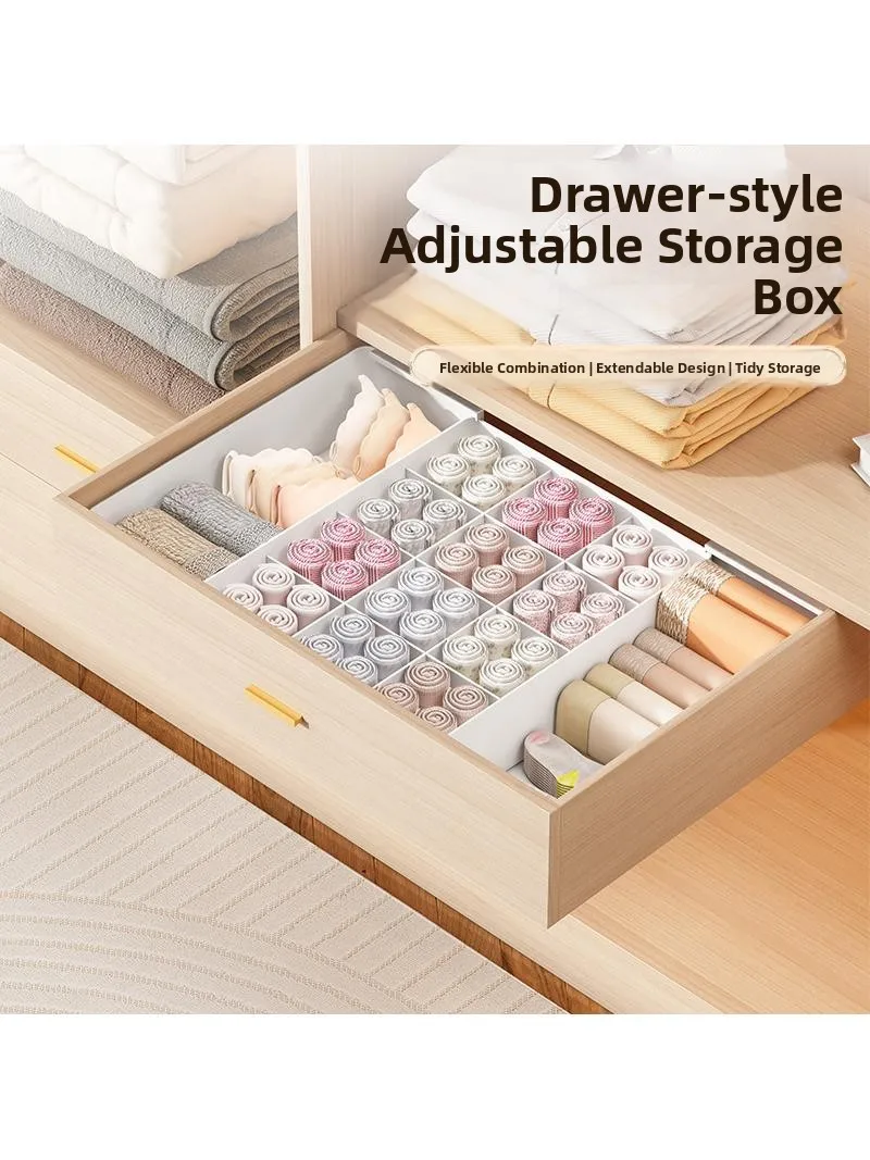 

Органайзер для нижнего белья и бюстгальтеров Tee-In-One Sos: Простой пластиковый контейнер с разделителями для хранения в домашнем гардеробе